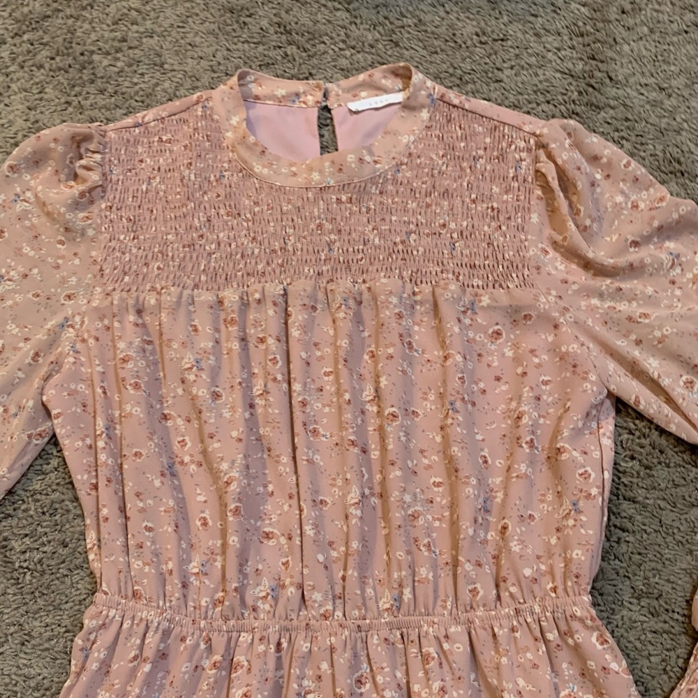 LUSH Floral Long Sleeve Dress Large - Picture 2 of 9